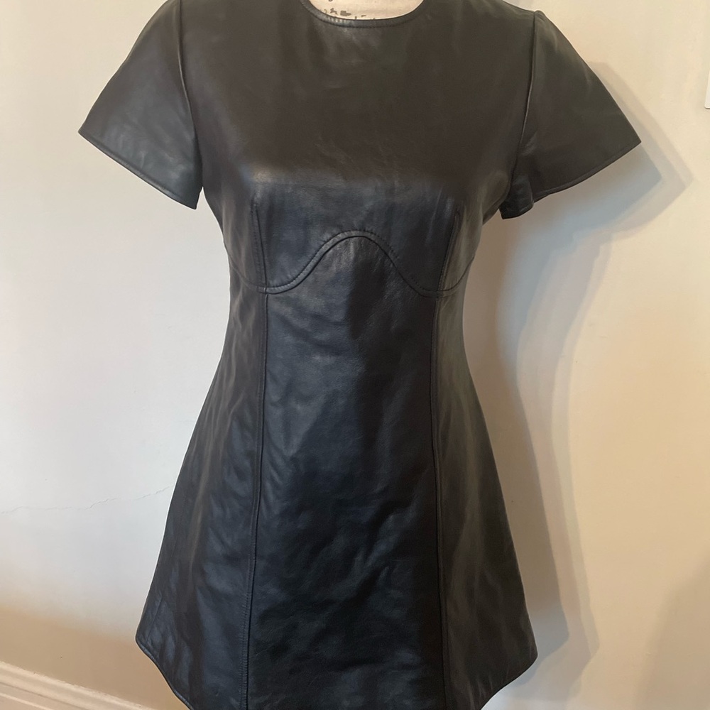 Chic Black Leather Dress